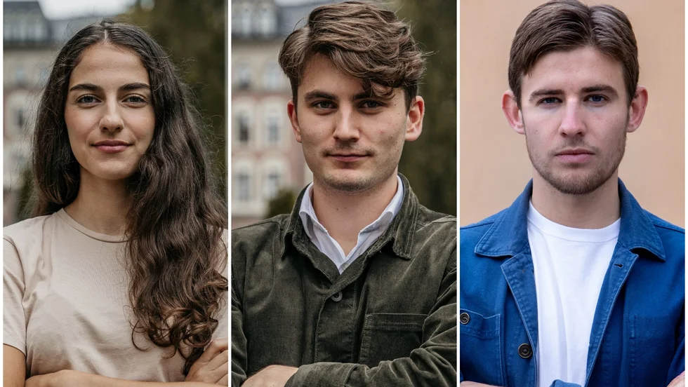 Romina Pourmokhtari, Anton Holmlund och Max Hjelm, Liberala Ungdomsförbundet. 