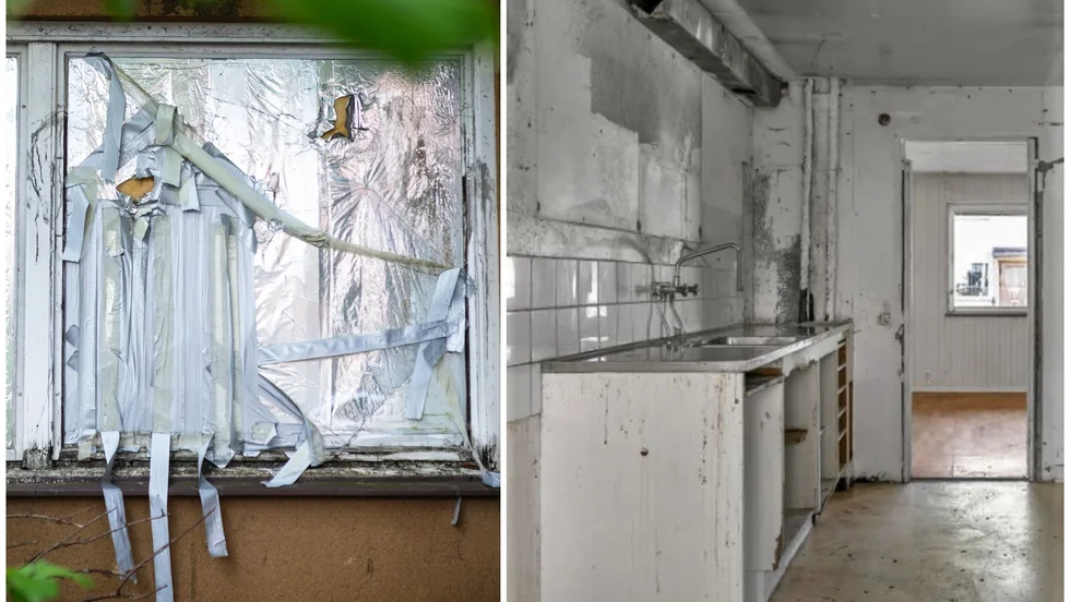 Mäklaren som säljer radhuset i Uppsala tror det kommer att kosta 1,5 - 2 miljoner kronor att återställa det i gott skick.