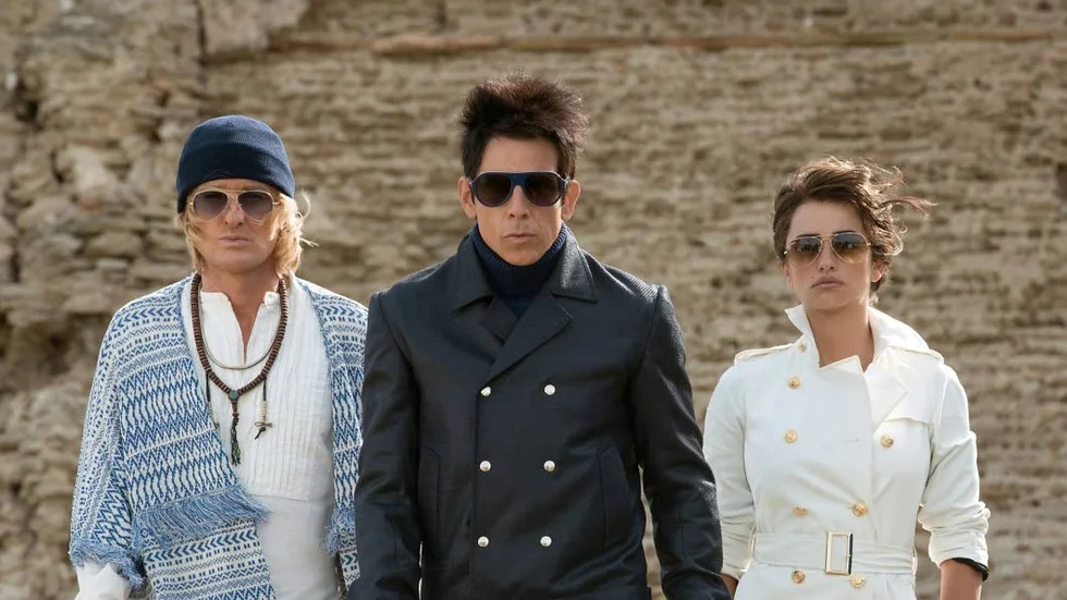 Zoolander 2. Owen Wilson som Hansel, Ben Stiller som Derek Zoolander och Penelope Cruz som Interpolagenten Valentina i "Zoolander 2".