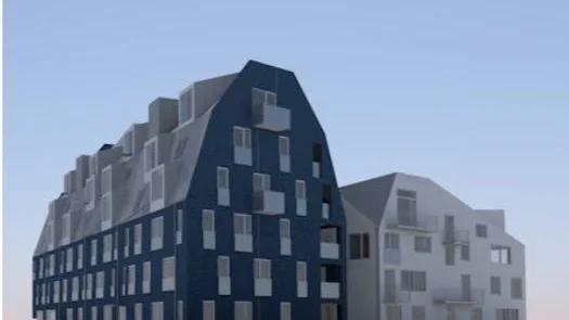 I korsningen Mäster Påvels gränd/Bredgatan/Garvaregatan kommer byggas hus med 48 lägenheter.