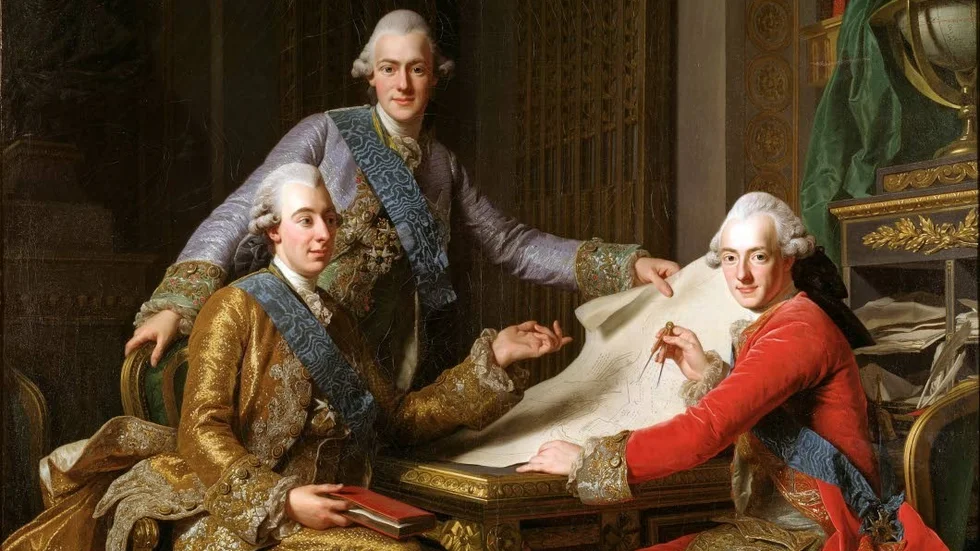 Alexander Roslin: ”Gustav III och hans bröder” (1771), Nationalmuseum.