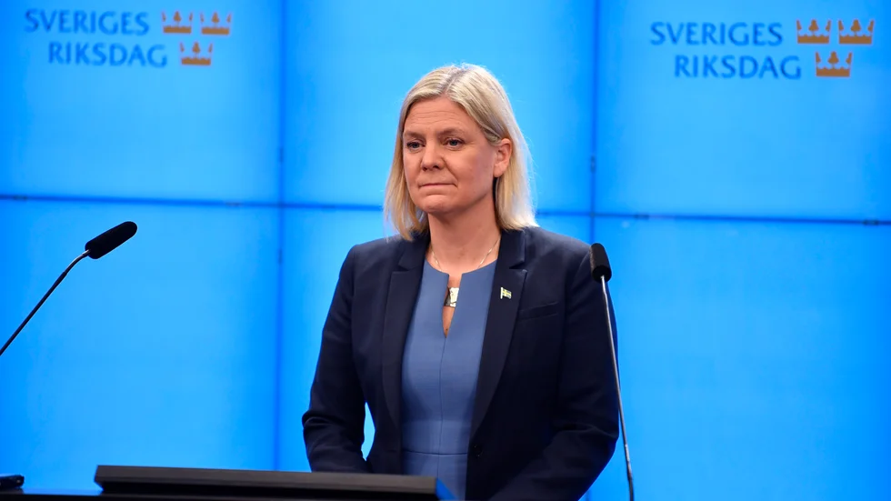 Avgående statsminister Magdalena Andersson (S).