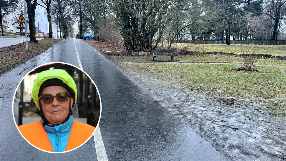 Dorothee Hildebrandt slog omkull på cykelbanan intill Vingåkersvägen. 