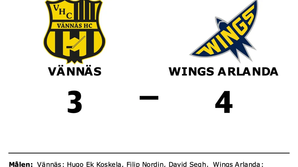 Vännäs HC förlorade mot Wings HC Arlanda