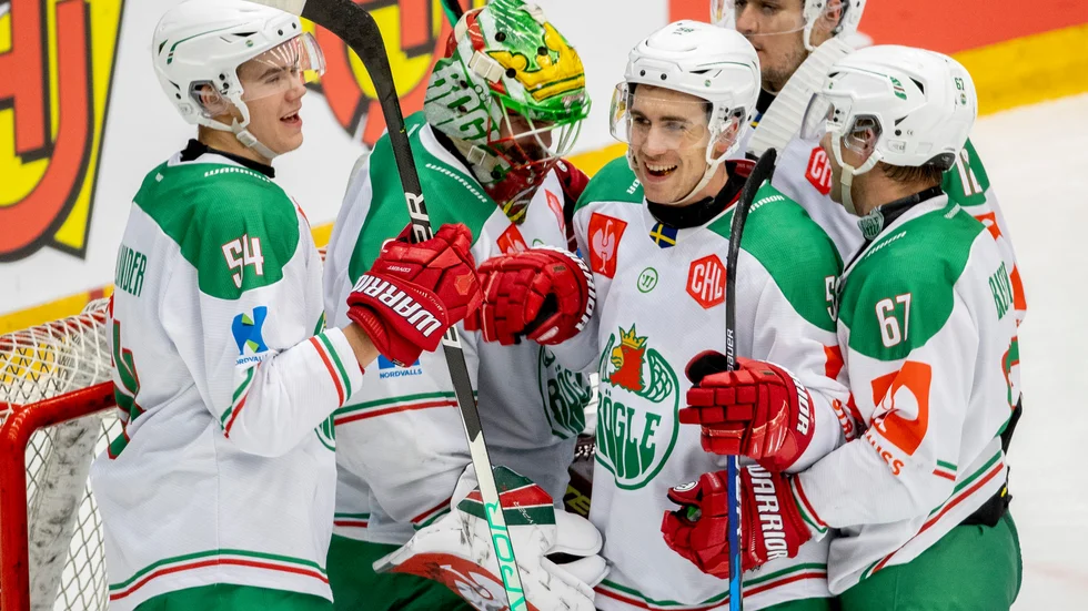 Rögle, här semifinalen mot Frölunda, ställs mot finländska Tappara i CHL-finalen den 1 mars. Arkivbild.