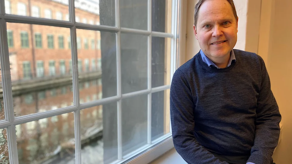 Jonas Nilso sitter i Strykbrädan med Strömmen utanför fönstret. Den 1 februari gick han från vice vd till vd på vd på Norrköping Science Park.