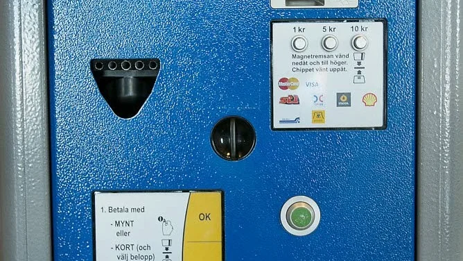 MYNTLÖS. Ingen plats för kronor i en sådan här apparat.