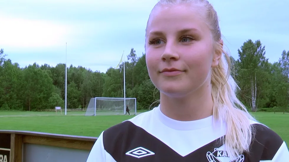 Målade. Emma Bäcklund gjorde ett av KAIF:s mål. Foto: Elin Lindkvist.