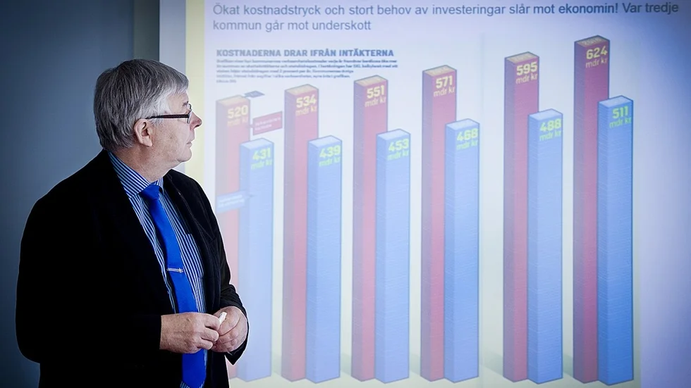 Bert Öhlund under budgetgenomgången. Foto: Lars Eriksson
