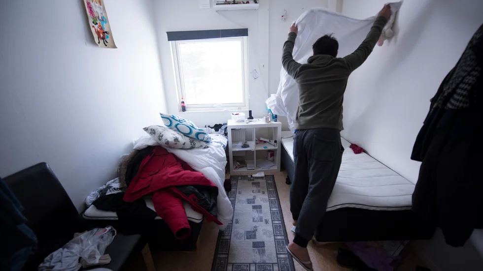 Asylboende. Genom ett undantag som boverket genomförde med omedelbar verkan kan standarden i asylboenden vara lägre än i andra bostäder. Bilden är från Pajala. Foto: Fredrik Sandberg/TT.
