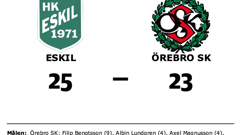 HK Eskil vann mot Örebro SK Herr