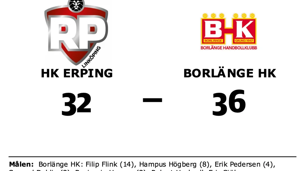 HK eRPing förlorade mot Borlänge HK