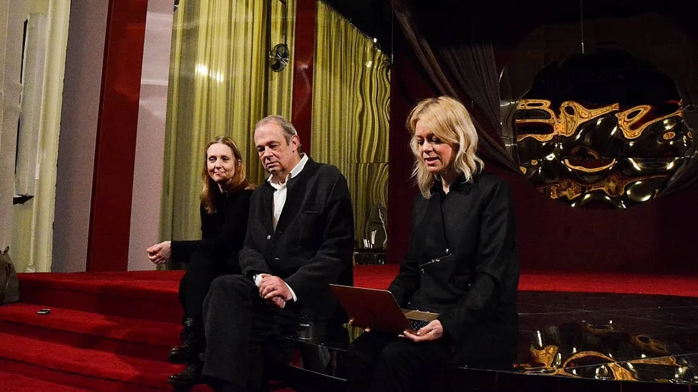 Östgötateatern. Åsa-Karin Svensson, enhetschef på kultur och fritidskontoret, Johan Celander, teaterchef för Östgötateatern och Ulricha Johnson, verksamhetschef för arrangerande Scensverige vid presentationen av Scenkonstbiennalen 2017.
