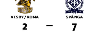 Tung förlust för Visby/Roma hemma mot Spånga