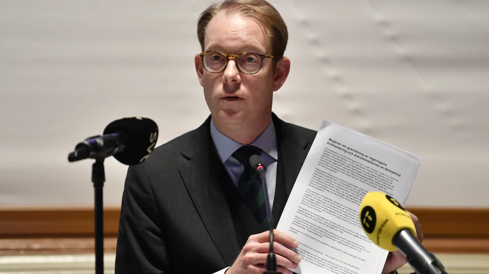 Tobias Billström, gruppledare för Moderaterna, KU-anmäler statsministern.