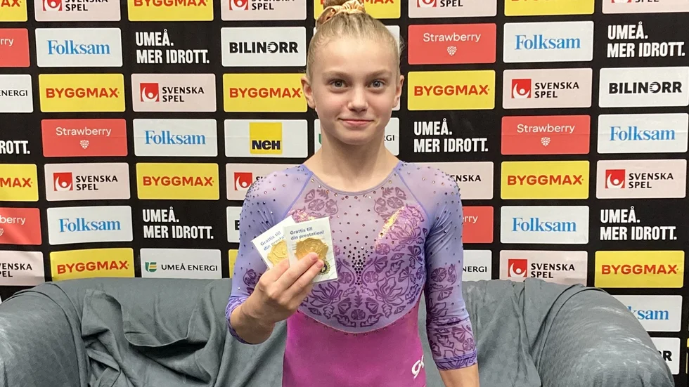 13-åriga Vilma Timlöv från Eskilstuna gymnastikförening vann under torsdagen ytterligare två guld på JSM. 