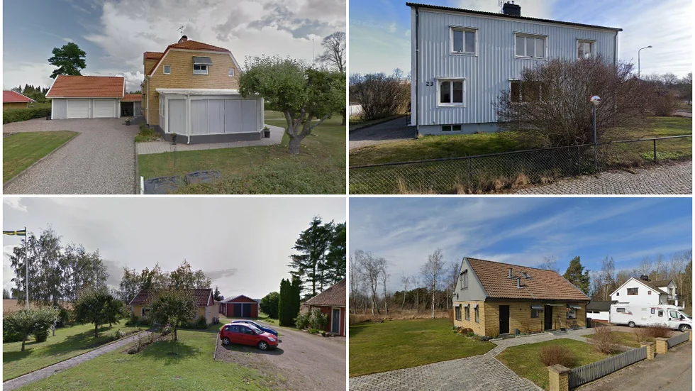 Susenborgsvägen 11, Skänningegatan 23, Orlunda 132 och Bergsvägen 9
