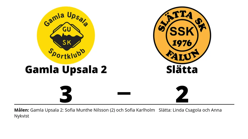 Gamla Upsala SK 2 vann mot Slätta SK
