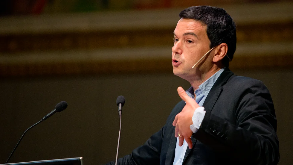 Franske ekonomen Thomas Piketty vid ett föredrag i Oslo 2014. Arkivfoto.