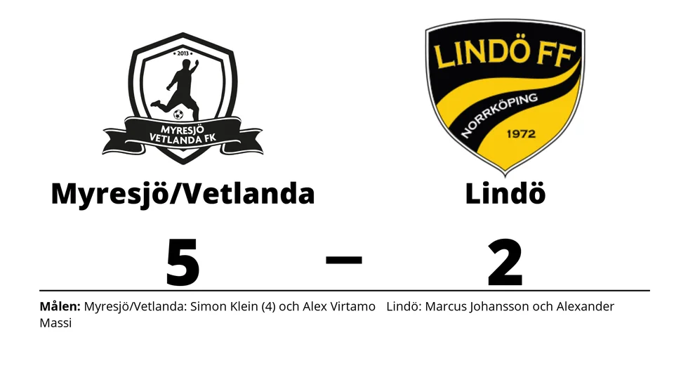 Myresjö/Vetlanda FK vann mot Lindö FF