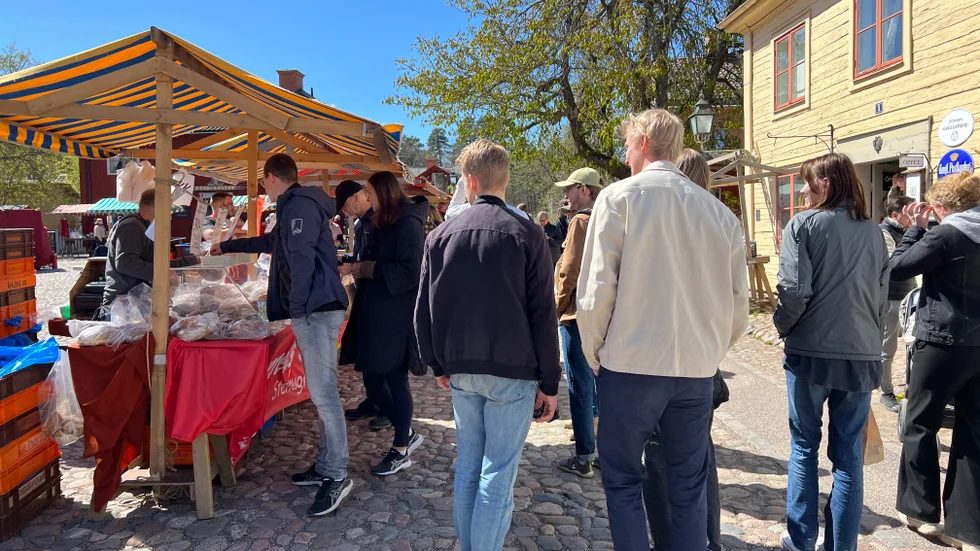 Det var många besökare på plats när marknaden Jättegrönt hölls i Gamla Linköping. Besökarna köpte plantor, mathantverk och fikade. Och flanerade så klart. Vädret passade på att ge en försmak av sommaren. Förra året var det sju eller åtta tusen besökare, kanske är det lika många i år?