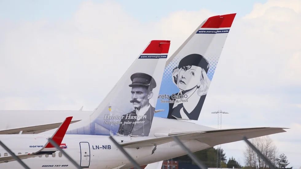 Två Norwegian-plan. Arkivbild.