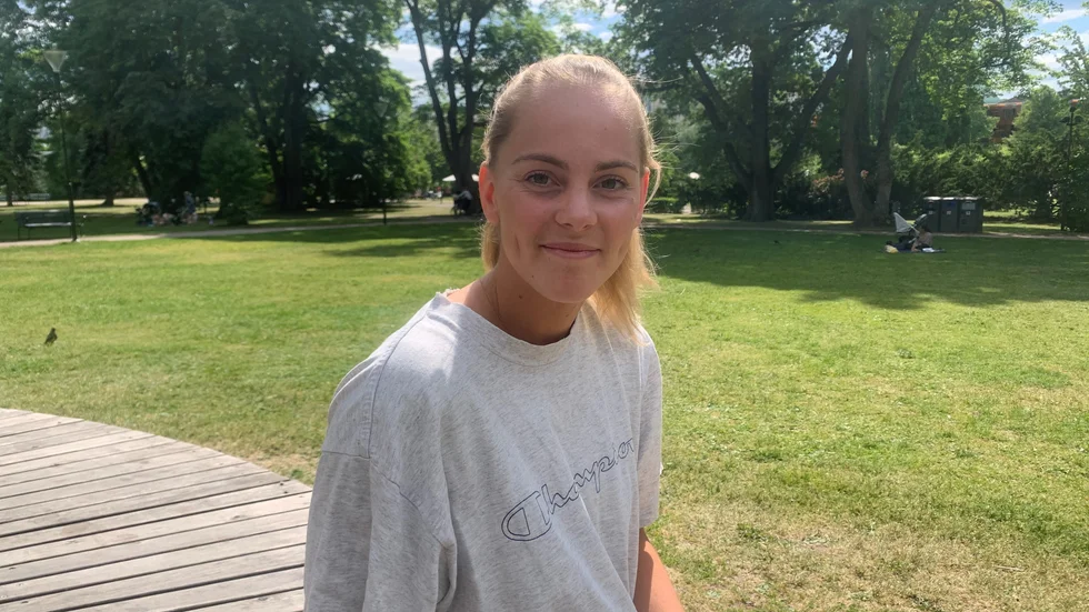 Agnes Nyberg berättar om de senaste veckorna under intervjun i centrala Uppsala.