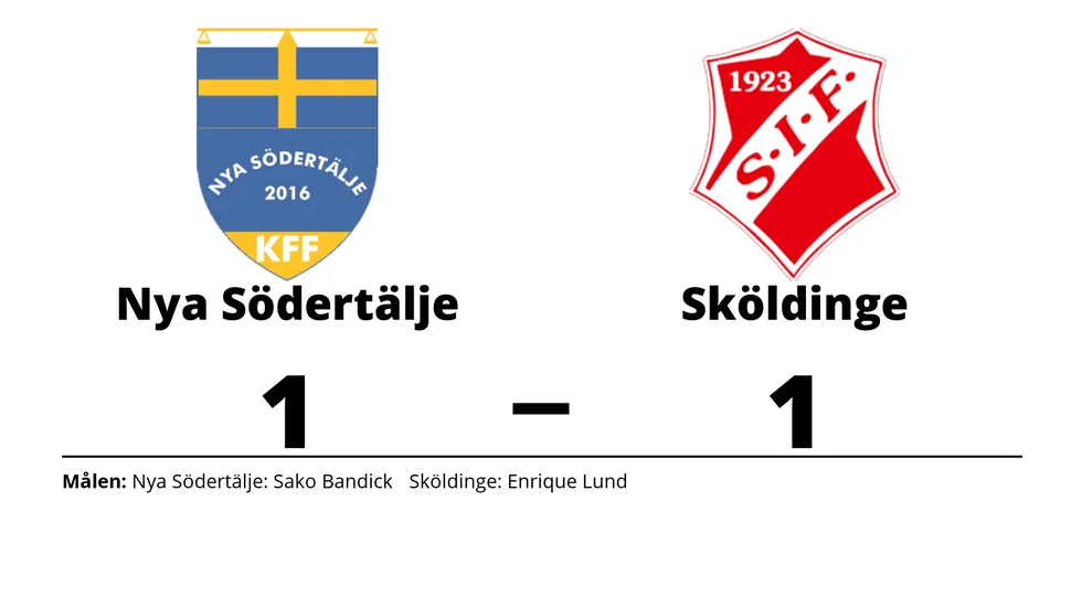 Nya Södertälje KFF spelade lika mot Sköldinge IF