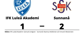 Sunnanå slog IFK Luleå Akademi borta