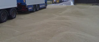 Vält släp orsakade långa köer