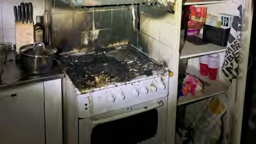 Den 21 januari utbröt en brand i en lägenhet i Vasastaden. (Bilden är hämtad ur förundersökningen.) 