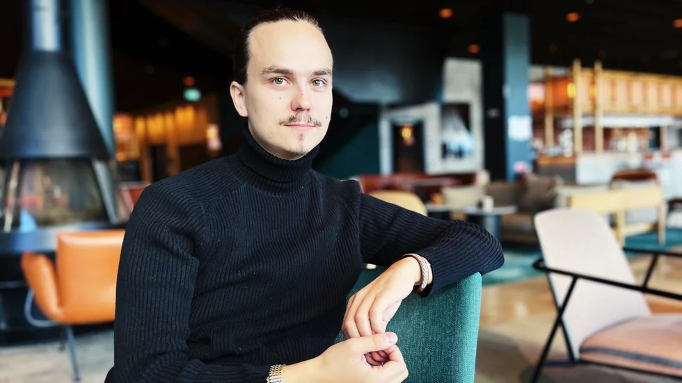 Författaren Mattias Timander, från tidigare i höst, i Kiruna.