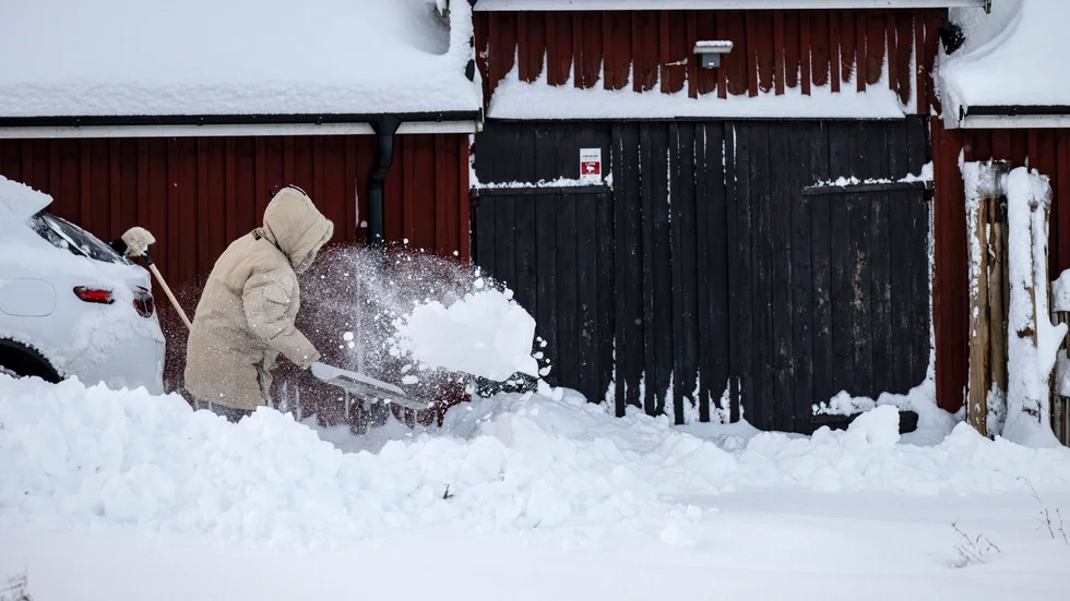 Bild från november 2023 då ett snöoväder drog in över östra Skåne.