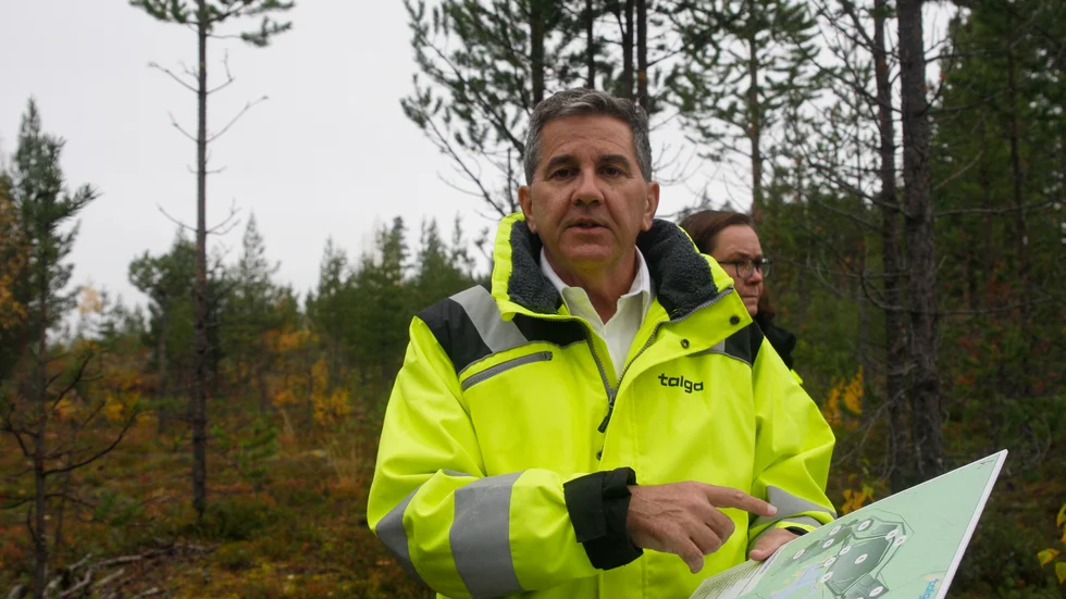 Talgas koncernchef Martin Phillips på plats på Nunasvaara (Arkivbild).