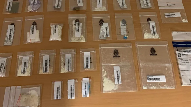 Knark som polisen fann vid husrannsakan i kvinnans lägenhet.