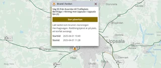 Räddningstjänsten ryckte ut för att släcka brinnande lastbil