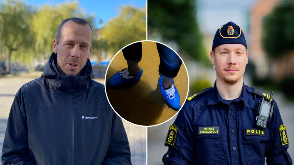 Kommunens säkerhetschef Tobias Plantin och kommunpolisen Mattias Klingström vill sprida kunskap om bedragarnas metoder, sedan en hemtjänstanvändare utsatts för falsk hemtjänstpersonal.