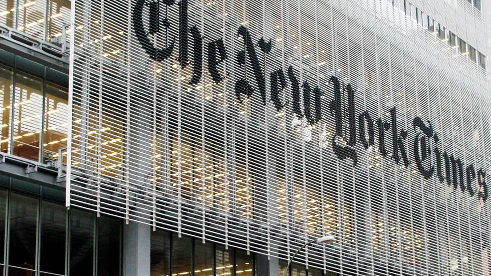 The New York Times gör, liksom de flesta amerikanska medier, löpande bedömningar av vart valresultatet är på väg. Arkivbild.