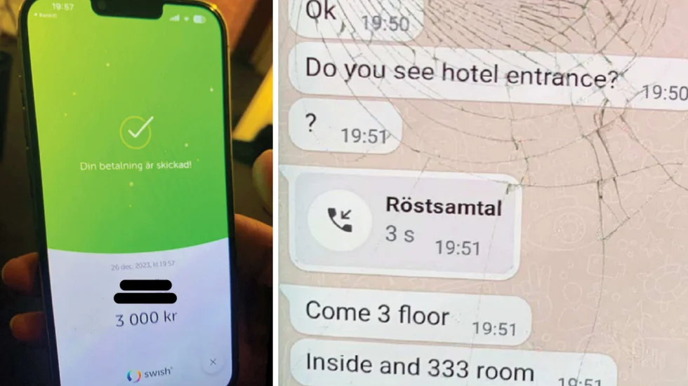 När polisen tog en titt på 25-åringens mobiltelefon kunde de se att han hade betalat 3000 kronor via Swish.