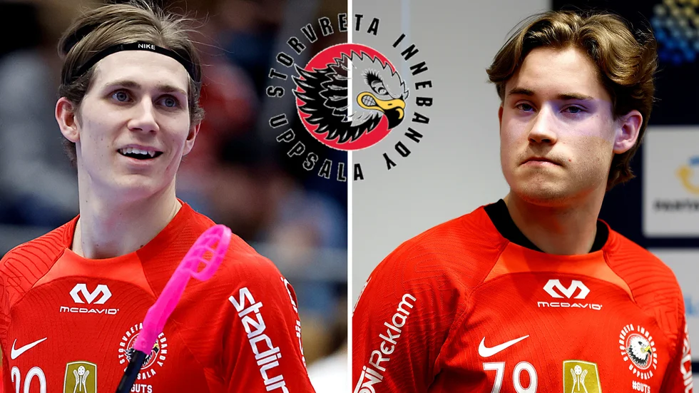 Sakarias Ulriksson (t v) och Gabriel Kohonen spelade huvudroller när Sverige vann en dramatisk Euro Floorball Tour i schweiziska Winterthur. (Arkivbilder)