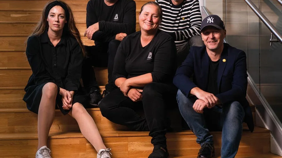 Helikopter och Studio Acusticum är nominerade till Svenska Designpriset. Från vänster Sara Stenman, Roger Norén, AnnaCarin Johansson, Mats Långström och Andreas Thunholm.