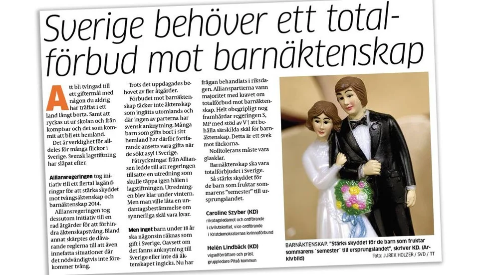 REPLIK. Fredrik Lundh Sammeli (S) ogillar KD:s utspel om barnäktenskap.