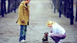 Linus Wahlgren och Josephine Bornebusch blev kära i "Hundtricket" från 2002. 
FOTO: SONET