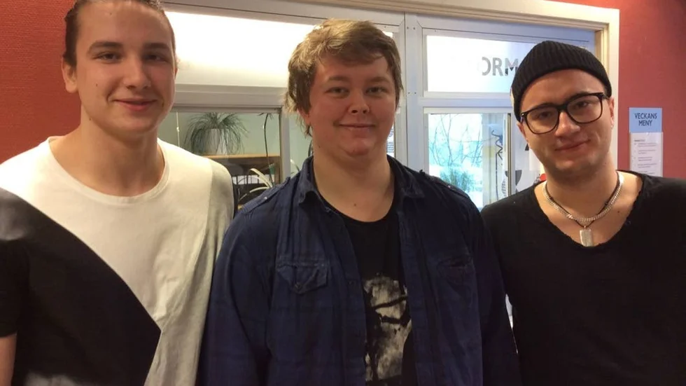 Alexander Persson, Viktor Lindström och Alexander Lindqvist SA 3A var framgångsrika delegater vid Ungdomsriksdagen 2014. På bilden saknas Dennis Engman.