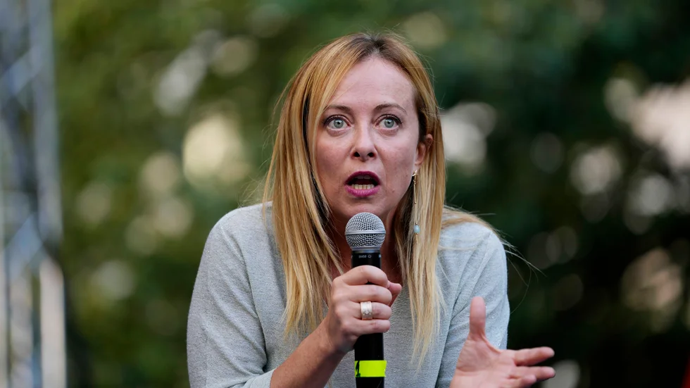 Italiens bröder-ledaren Giorgia Meloni tycker inte att EU ska straffa Ungern och Viktor Orbán. Arkivbild.