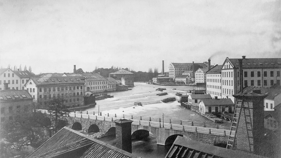 Bergsbron år 1876. Ur Norrköpings stadsarkivs samlingar.