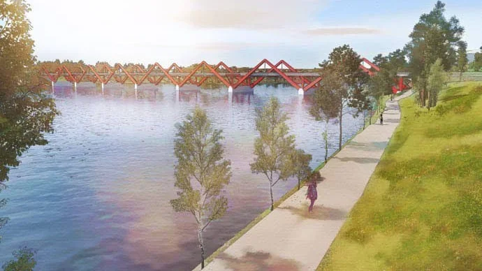 Så här kan Skellefteås nya centrumbro se ut.