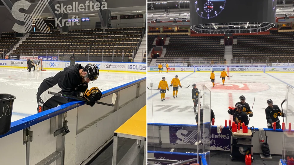 Tom Kühnhackl körde extra innan värmningen där alla tillgängliga spelare deltog.