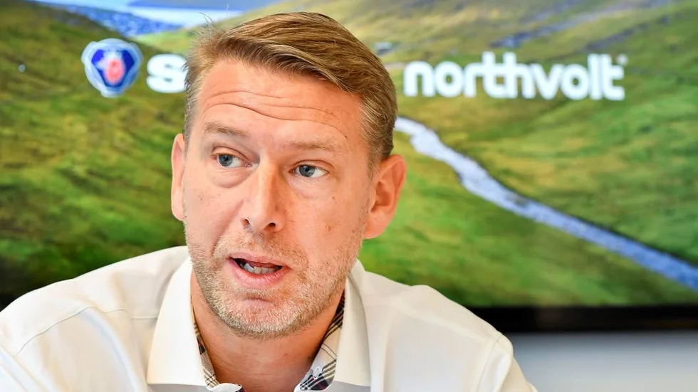 Batteritillverkaren Northvolt, med vd Peter Carlsson, satsar på produktionsanläggning i Polen. Arkivbild.