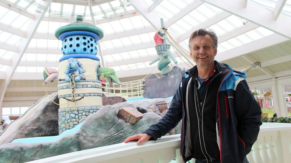 Gunnar Boman i upplevelsebadet. Foto: Ellinor Harrysson